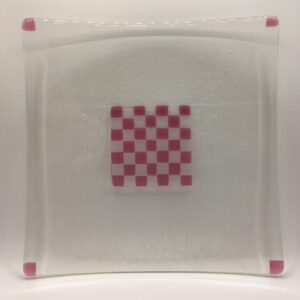 Glass plate coloured glass, wedding gift, art deco style, glass art Australia, art glass, artisan, home decor, handmade, Australia