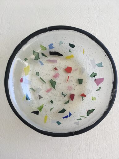 Glass plate coloured glass, wedding gift, art deco style, glass art Australia, art glass, artisan, home decor, handmade, Australia