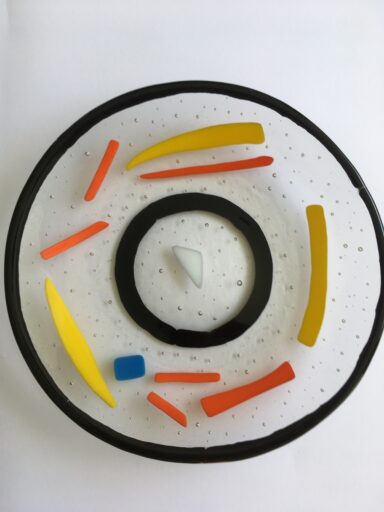 Glass plate coloured glass, wedding gift, art deco style, glass art Australia, art glass, artisan, home decor, handmade, Australia