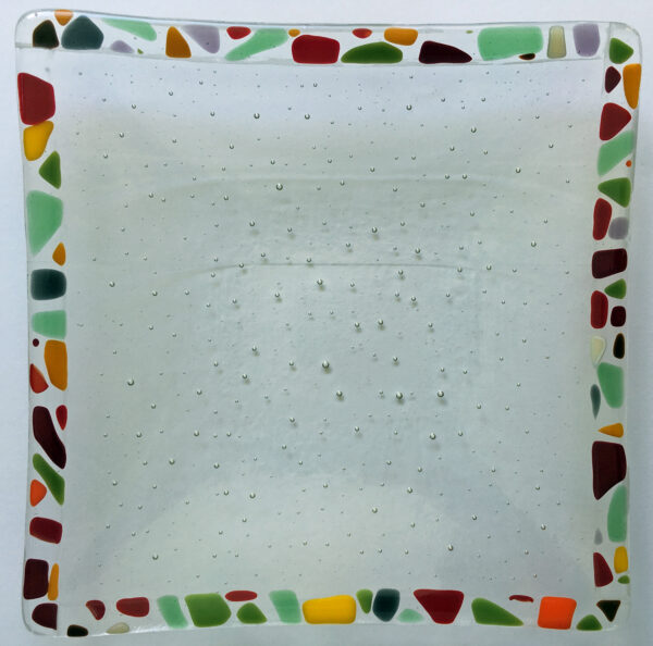 Glass plate coloured glass, wedding gift, art deco style, glass art Australia, art glass, artisan, home decor, handmade, Australia